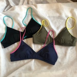 Lot of M Victoria’s Secret swim tops, removable padding, color block, cute!!